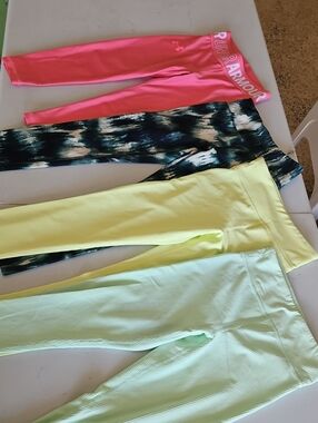 Girls' Neon Pink, Lime & Tie-Dye Legging Set